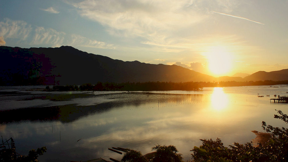 Romantic sunset at Lap An Lagoon